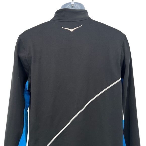 Hoka One One Rabbit Men's 1/4 Zip Jacket Medium Black Blue Pullover Long Sleeve - Picture 8 of 13